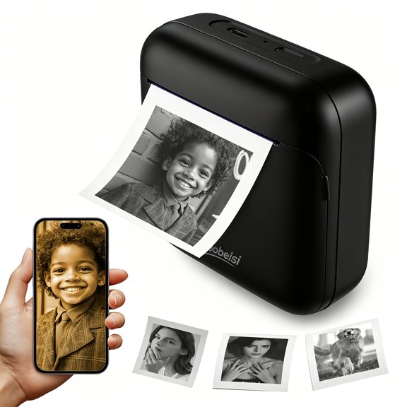 Portable Thermal Printer, Wireless Mobile Printer Compatible with iOS/Android Smartphones & Tablets for Photos, Labels, Receipts (No PC Required)