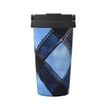 thumbnail image 1 of Portable Thermos Cup Coffee Cup 6.9×3.4in Invisible Ring Easy To Carry For Car Cafe Office Home Argyle Plaid Doderblue_1, 1 of 8