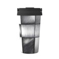 thumbnail image 1 of Portable Thermos Cup Coffee Cup 6.9×3.4in Invisible Ring Easy To Carry For Car Cafe Office Home Silver Checked Hand-Drawn Sketch_2, 1 of 8