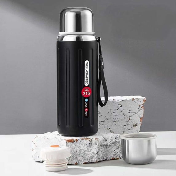 Portable Thermos,Large Capacity Stainless Steel Line Insulation Cup,Multi-Purpose Coffee Cup, Suitable for Travel,Sport and Office