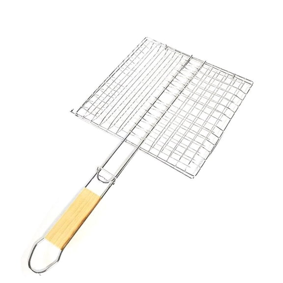 Portable Thickened BBQ Grill Rack, Multi Size Grilling Baskets for Burgers Fish, Barbecue Clips for Skewers