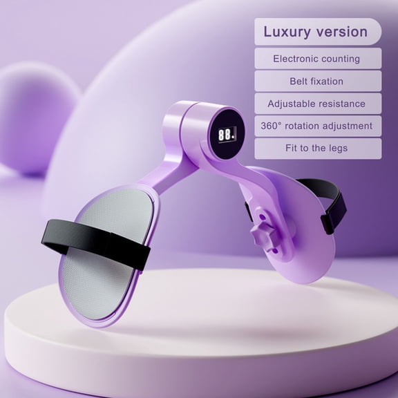 Portable Thigh Exerciser, Multifunctional Hip Trainer for Inner Thigh & Buttocks, 10.2"*7.7" Home Gym Equipment with Silent Design, Pelvic Floor Exercise Devices, LED Counting Display (Purple Counts)