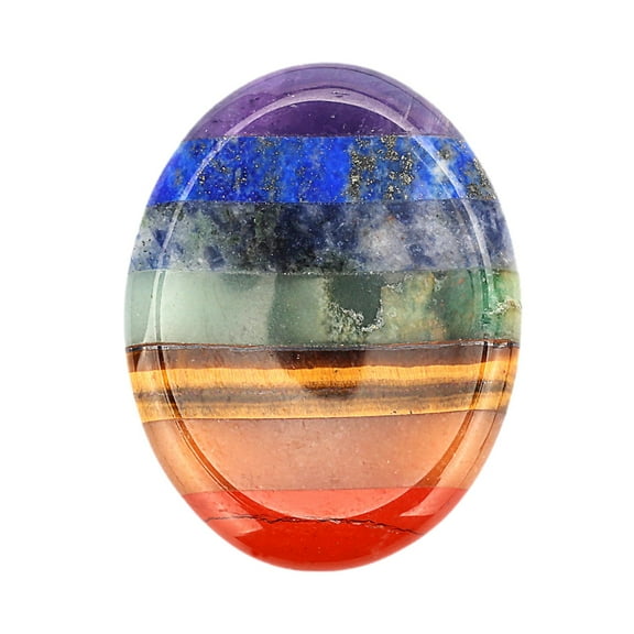 Portable Thumb Anxiety Stone - 7 Crystal Types for Meditation, Reiki, and Energy Healing