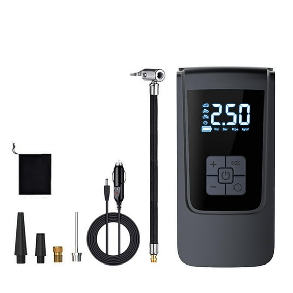 Portable Tire Inflator, 150 PSI Car Tire Pump with Pressure Gauge, Fast Inflation (10s), Auto-Stop, LED Light, for Car, Motorcycle, Universal Tire Compressor