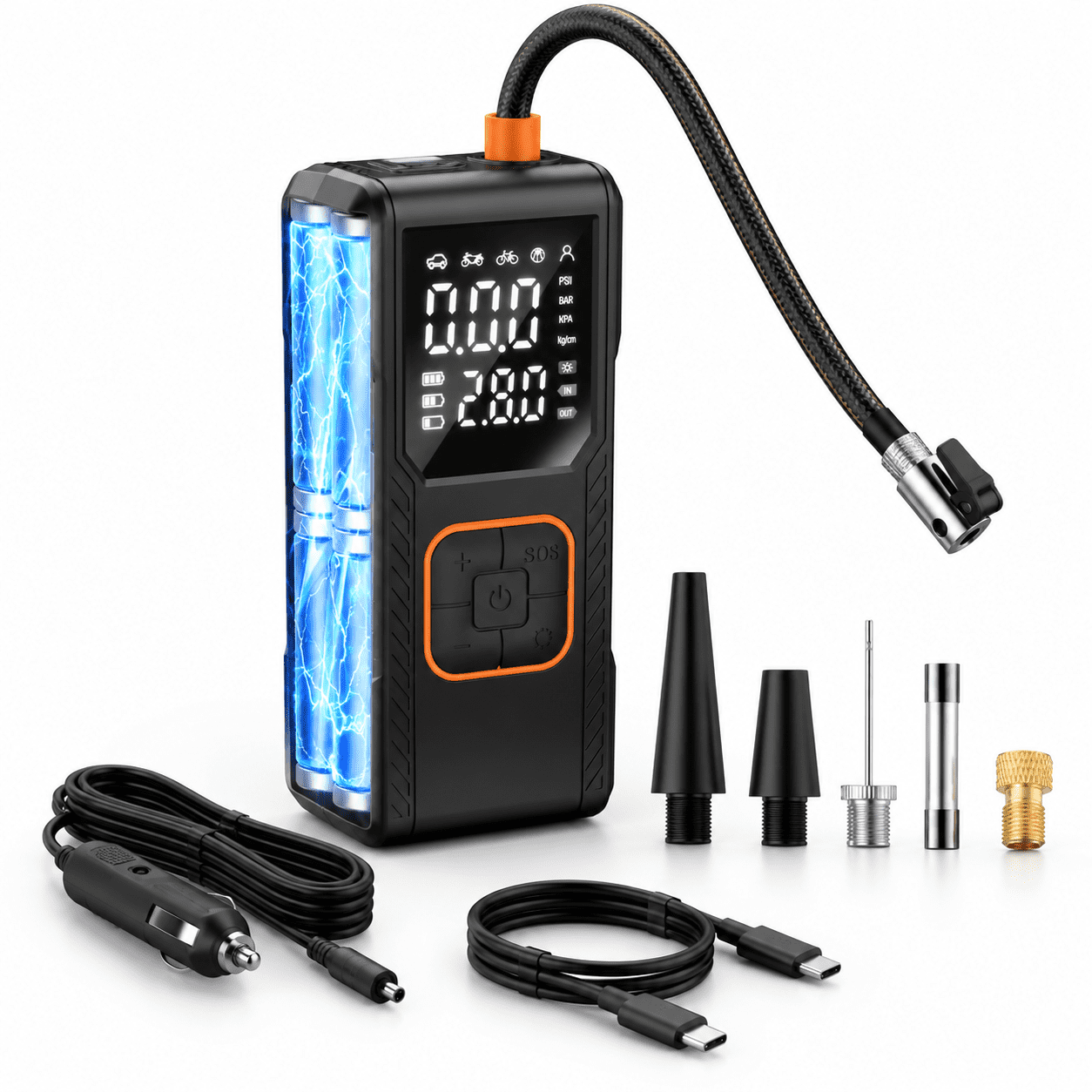 Portable Tire Inflator, 150 PSI Cordless Air Pump for Car, Bicycle ...