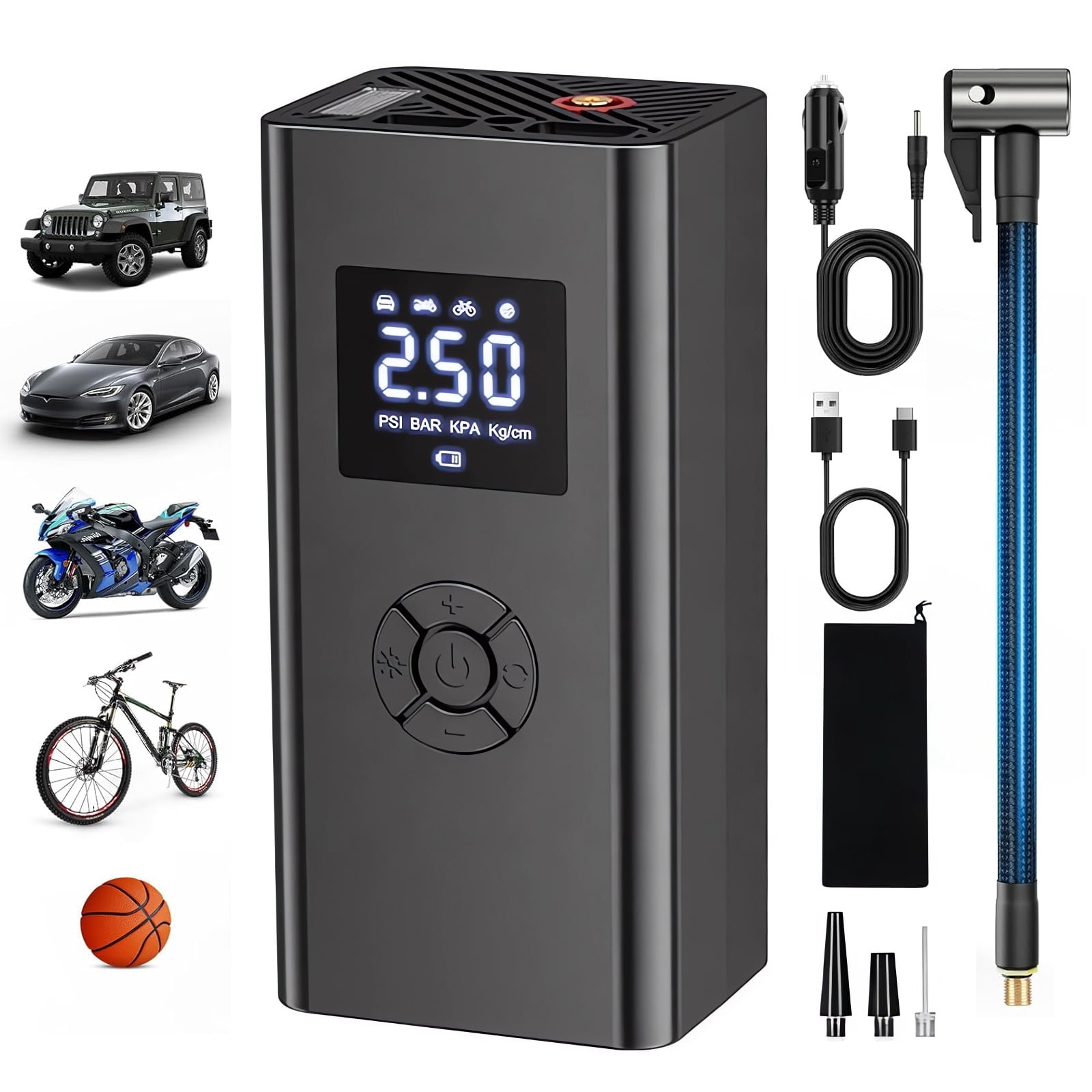 AUKUN Portable Tire Inflator Cordless Air Compressor 150PSI 12V Air