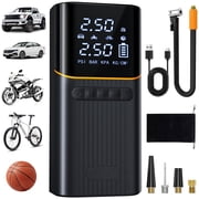 Askmuse Tire Inflator Portable Air Compressor,150PSI Fast Inflation Cordless Air Pump with Digital Auto Shut-off,LED Light,for Car Tires,Bike,Ball,Inflatables,T