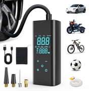 Tire Inflator Portable Air Compressor, 150 PSI Air Pump for Car Tires with Digital Pressure Gauge，Fast Tire Pump Inflation for Car, Motorcycle, Bicycle and Ball