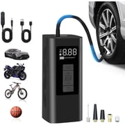 Portable Tire Inflator Air Compressor, 150 PSI Air Pump with 6000mAh Battery, 12V Dual Power
