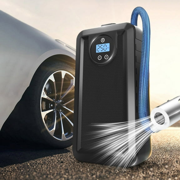 Portable Tire Inflator Air Pump 120W Digital Display Electric Compressor with Auto Stop 4 Inflation Modes for Car Motorcycle Bike and Ball, Compact 12V Rechargeable Air Pump