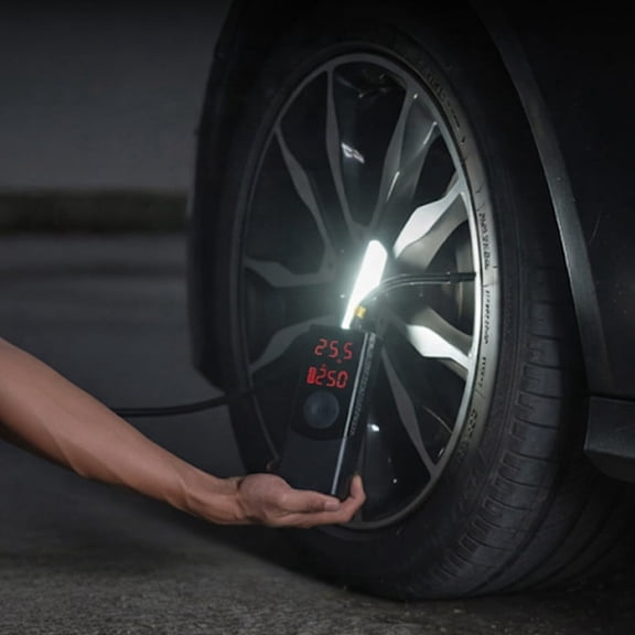 Portable Tire Inflator Air Compressor, 150 PSI Cordless Air Pump with 9000mAh Power Bank, 36W Fast Charging, LED Work Light, SOS Emergency Light & Auto Shut-Off for Car, Bike, Motorcycle and Balls