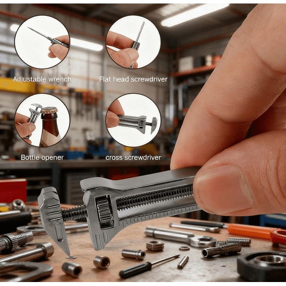 Portable Titanium Compact Multitool – Ergonomic Screwdriver, Mini Wrench & Bottle Opener, Ideal for Backpacking, Camping & Home Repair 2PC