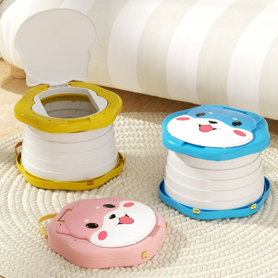 Portable Toddler Travel Potty Foldable Children Toilet with Splash Guard ABS Material Compact Kids Toilet