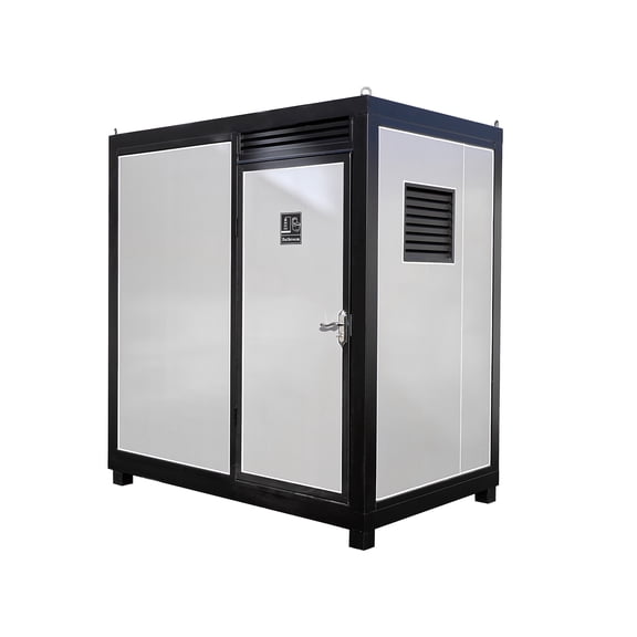 Portable Toilet Cabin with Toilet & Sink, Steel Frame Prefab Bathroom Shed, All-in-One Mobile Restroom for Camping & Construction Site
