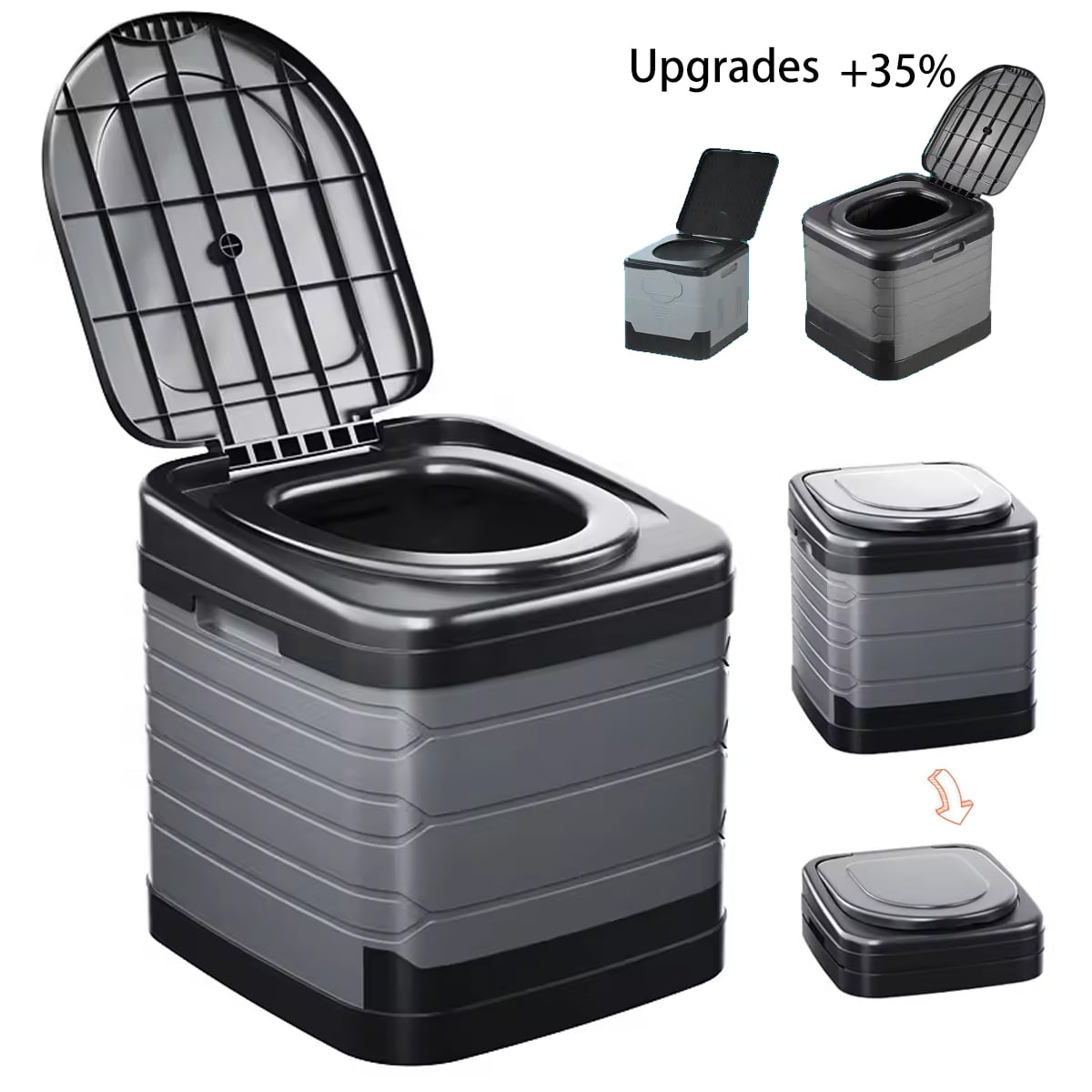 Portable Toilet for Camping 16.9-Inch, Outdoor Waterproof Travel Folding Toilet，Camping Potty for Home/Camping/Boat/Hiking/Long Trips/Beach Use