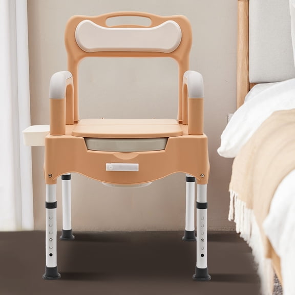 Portable Toilet Chair, Bedside Commodes Chair, Height Adjustable Commode Toilet for Home Use
