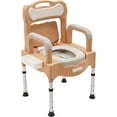 thumbnail image 1 of Portable Toilet Chair, PP Bedside Commodes Chair, 21.26 * 19.69 * 32.68In Height Adjustable Commode Toilet, Adult Potty Chair for Elderly, Disabled, Pregnant Women, Up to 550 Lbs (Gray White), 1 of 15