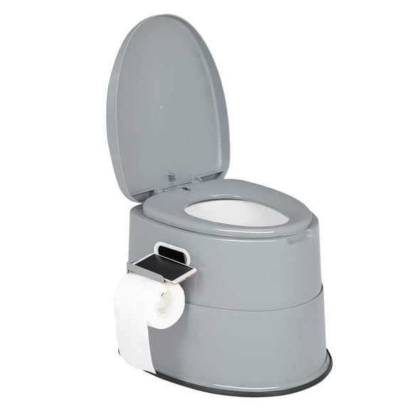 Portable Toilet | Indoor Outdoor Commode w/Detachable Inner Bucket & Removable Paper Holder, Lightweight & Compact for Camping, Boat, Van, Emergency Use