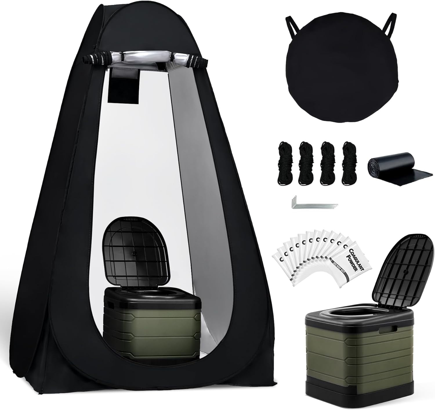 Portable Toilet Kit for Adults,Pop Up Privacy Tent,Large Portable