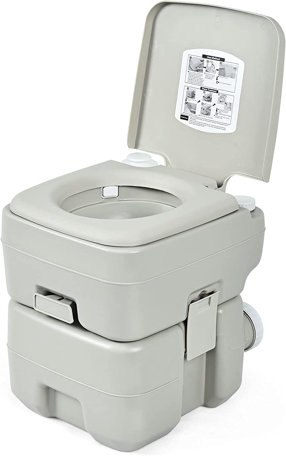 Portable Toilet, Porta Potty RV Toilet with 5.3 Gallon Waste Tank