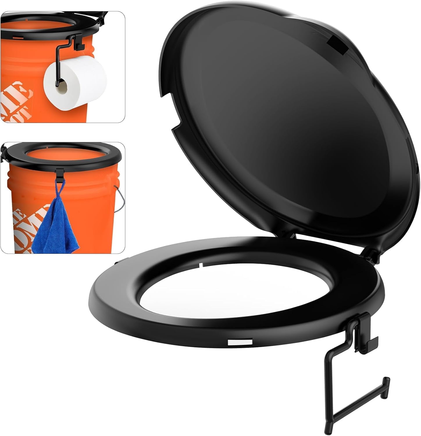 Bucket Potty Wadeo 5 Gal Portable Toilets with Toilet Paper Holder - Walmart.com