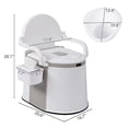 thumbnail image 1 of Portable Toilet Travel Toilet, Lightweight Camping Porta Potty with Back & Handrail Design, Detachable Inner Bucket & Removable Paper Holder, Camping RV Toilet for Adult, -, Hom, 1 of 7