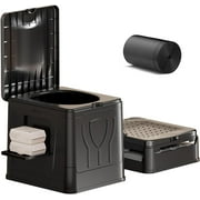 Portable Toilet for Adults - 12.4 *14.5 Outdoor Emergency Potty for Camping, Road Trip, Car, Tent, Truck Drivers