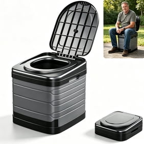Portable Toilet for Camping 16.9-Inch, Outdoor Waterproof Travel Folding Toilet，Camping Potty for Home/Camping/Boat/Hiking/Long Trips/Beach Use
