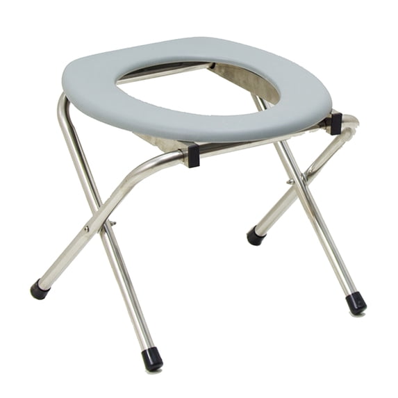 Portable Toilet for Seat Stainless Steel Commode Chair Foldable Heavy Duty for Elders Pregnant Woman Removable Impaired