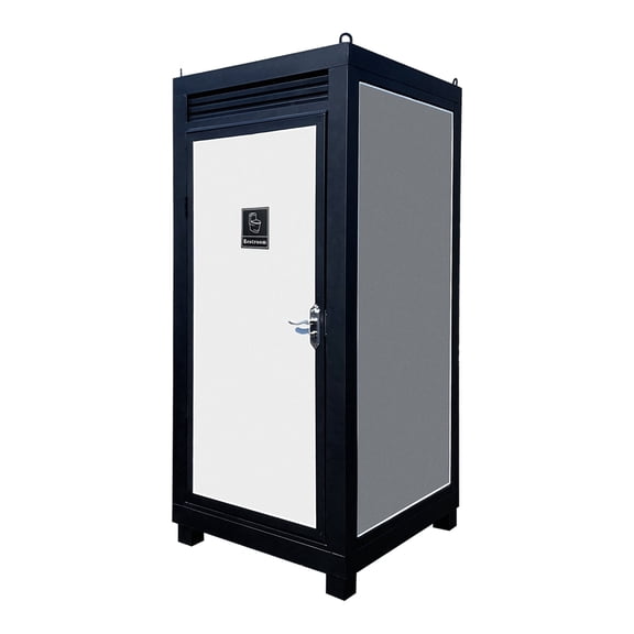 Portable Toilet with Sink,Outdoor Restroom Cabin with Light & Ventilation Fan, Heavy-Duty Single Stall for Construction Sites, Events, Backyard