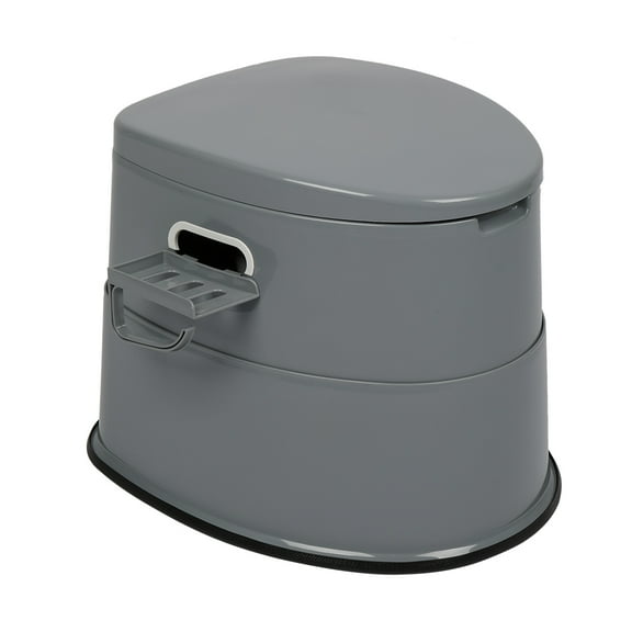 Portable Toilet with Toilet Paper Holder & Non-Slip Mat, Foldable Camping Toilet for Outdoor, RV, Boat, and Emergency Use, Grey