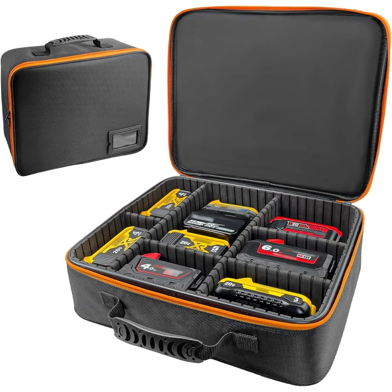 Portable Tool Battery Hard Carrying Case fits for Dewalt/Milwaukee 