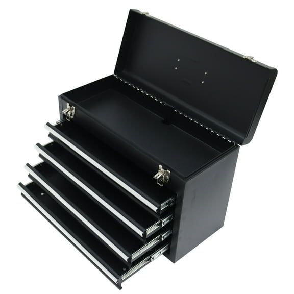 Portable Tool Box 4 Drawers & Top Storage Tray Tool Box for Garage Warehouse Repair Shop