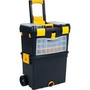 Stalwart Portable Toolbox with Wheels, Comfort Grip, and Drawers (Black)