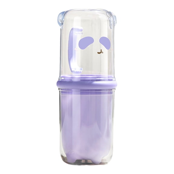 Portable Toothbrush Holder,10 Oz Travel Toothbrush Cup with Detachable Handle,Cute Multifuction Toothbrushes Toothpaste Storage Box for Camping Travel or Daily Use,Purple