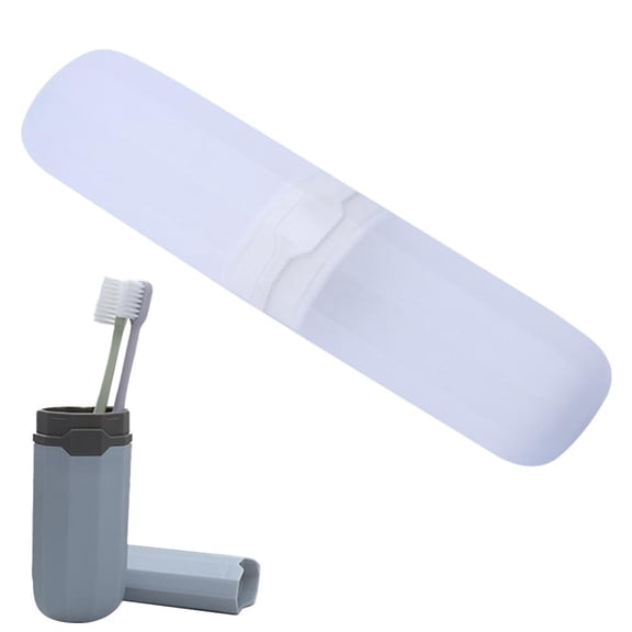 Portable Toothbrush Travel Case with Protective Cover Compact Capsule Storage Box for Outdoor Camping and Daily Oral Care