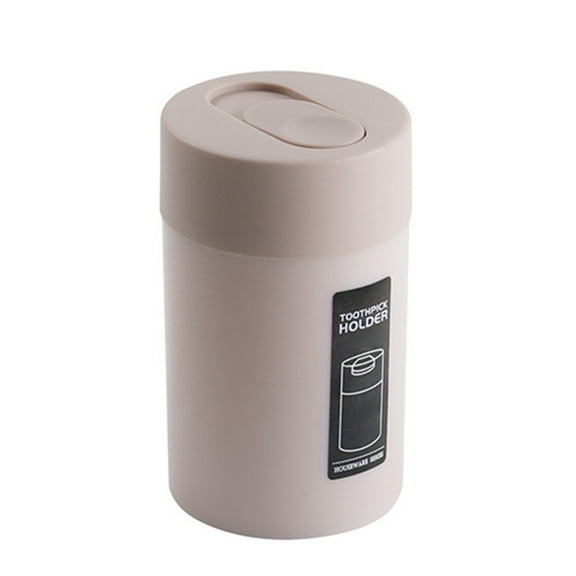 Portable Toothpick Box, Ongmies Toothpick Holder Large Capacity Toothpick Dispenser Single Hole Table Toothpick Storage Box for Home Table Decor, Khaki