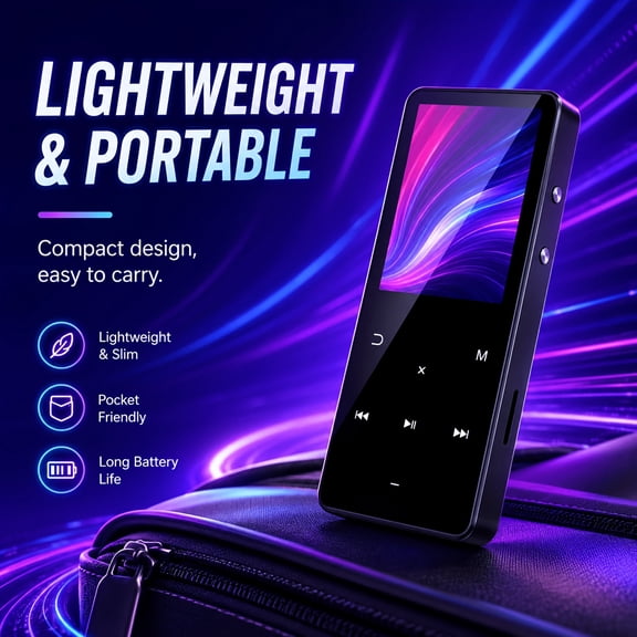 Portable Touch Screen MP3 Player with Speaker, HiFi Music Player, E-Book Reader, Voice Recorder, Alloy Body, Lossless Audio Player for Kids Adults Running Travel