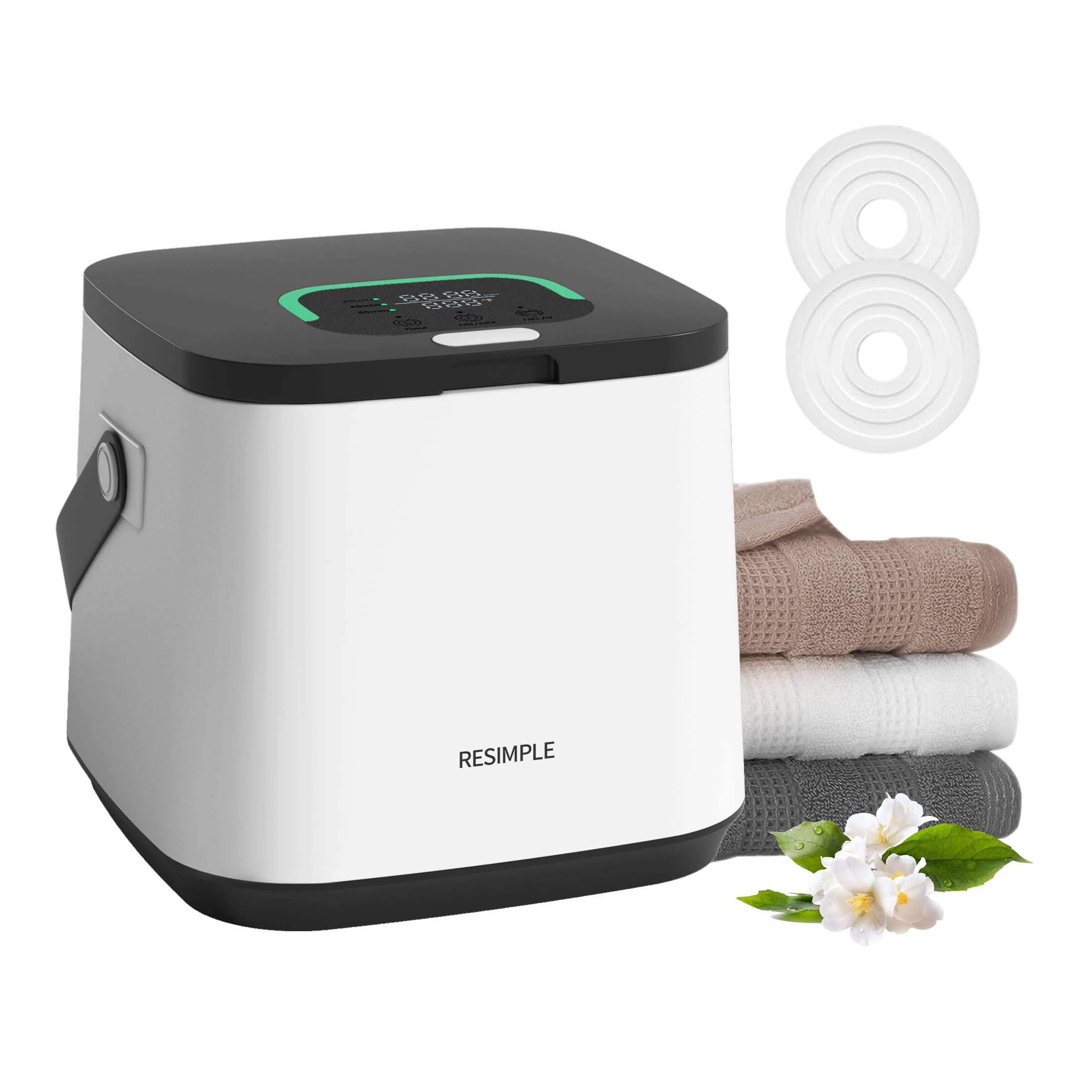 Portable Towel Warmers Bucket With Handle, 16L, 1 Minute Quick Heating, 24 Hours Timing Heating, Built-in Aromatherapy Box, Suitable For Small Bathroom, Spa