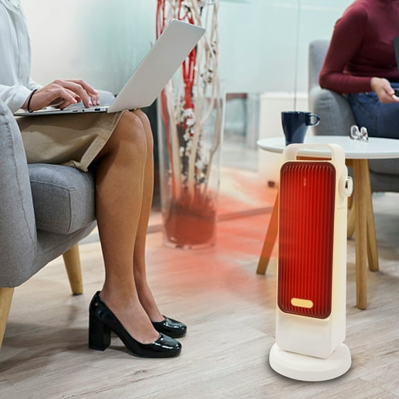 Portable Tower Space Heater, Variable Frequency Energy-Saving heaters, 3-Speed Adjustment, 90 Automatic Swing, Silent Operation(White)
