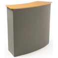 thumbnail image 1 of Portable Trade Show Counter, Sets Up In Minutes, Includes Gray Hook & Loop-Receptive Fabric Front and MDF Countertop with Natural Wood Finish – Stands 37-1/2” tall (CNTPUVLGRY), 1 of 1