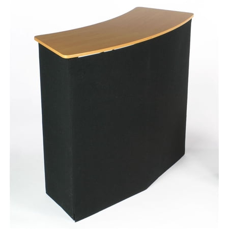 Portable Trade Show Display Counter Kiosk with Pop-up Design, 3.5 Feet Wide, Black Hook & Loop-Receptive Fabric - Carrying Case Included (CNTPUVLBLK)