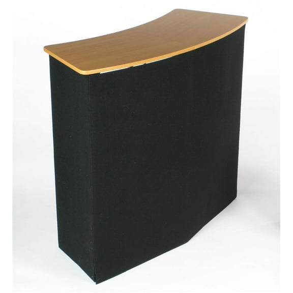 Portable Trade Show Display Counter Kiosk with Pop-up Design, 3.5 Feet Wide, Black Hook & Loop-Receptive Fabric - Carrying Case Included (CNTPUVLBLK)