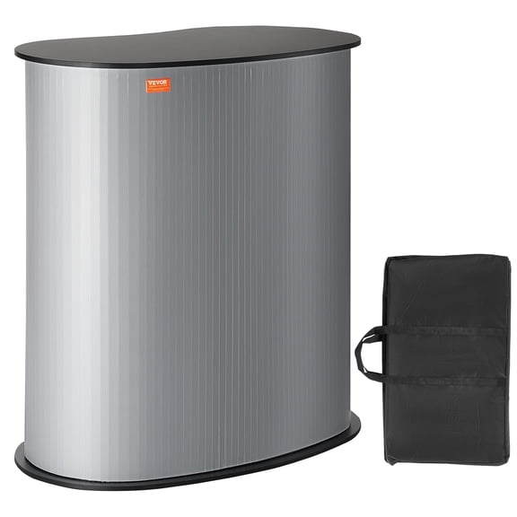 Portable Tradeshow Podium Table, 35.43" x 19.29" x 37.01", Display Exhibition Counter Stand Booth Fair with Wall, Foldable Promotion Retail Bar Table Pop Up Podium Counter with Carrying Bag