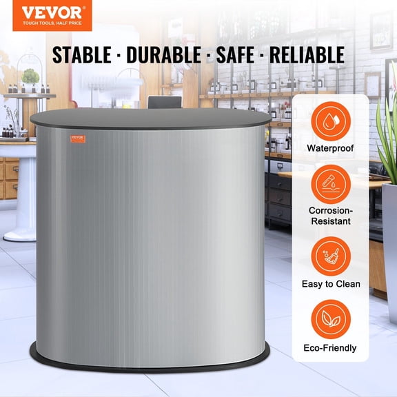 Portable Tradeshow Podium Table,35.43"x19.29"x37.01",Display Exhibition Counter Stand Booth Fair with Wall,Foldable Promotion Retail Bar Table Pop Up Podium Counter with Carrying Bag