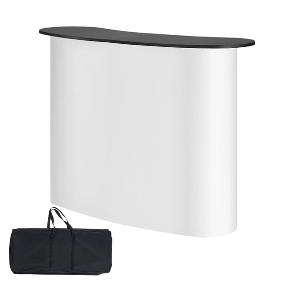 Portable Tradeshow Podium Table 51.18", Display Counter Stand Booth, Foldable Retail Bar Table with Storage & Bag