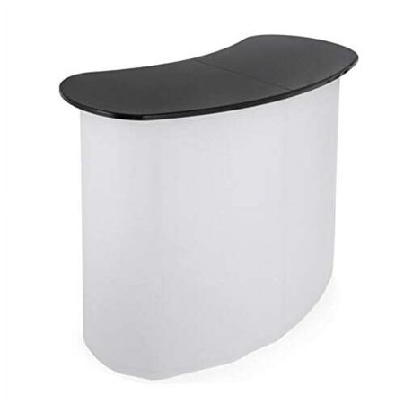 Portable Tradeshow Podium Table Podium Counter Table Stand Display Exhibition Counter Stand with 2 Storage Rack Promotion Retail Exhibition Trade Show Display, 52" x 16" x 35"
