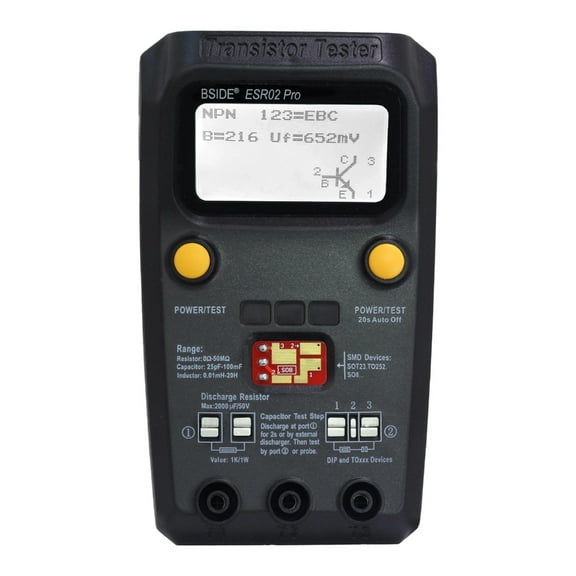 Portable Transistor And Capacitor Tester One Button Operation LCD Display For Lab Repair And Field Maintenance