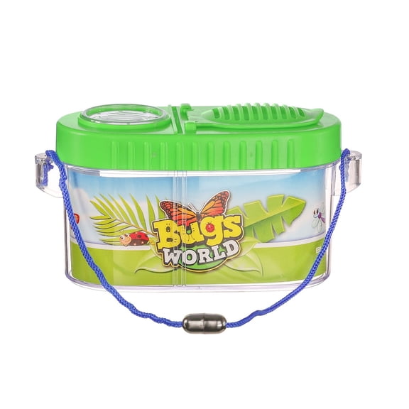 Portable Transparent Insect Observation Box, Outdoor Bug Viewing Container with Carry Strap for Nature Discovery Activities (Green)