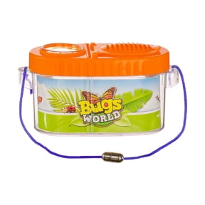 Portable Transparent Insect Observation Box, Outdoor Bug Viewing Container with Carry Strap for Nature Discovery Activities (Orange)
